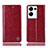 Custodia Portafoglio In Pelle Cover con Supporto H06P per Oppo Reno8 Pro+ Plus 5G Rosso