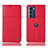 Custodia Portafoglio In Pelle Cover con Supporto H07P per Motorola Moto Edge S30 5G Rosso