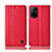 Custodia Portafoglio In Pelle Cover con Supporto H07P per Oppo F19 Pro+ Plus 5G Rosso