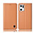 Custodia Portafoglio In Pelle Cover con Supporto H07P per Oppo Find X5 Pro 5G Arancione