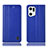 Custodia Portafoglio In Pelle Cover con Supporto H07P per Oppo Find X5 Pro 5G Blu