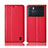 Custodia Portafoglio In Pelle Cover con Supporto H07P per Oppo K9 Pro 5G Rosso