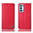 Custodia Portafoglio In Pelle Cover con Supporto H07P per Oppo Reno6 Pro 5G Rosso