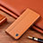 Custodia Portafoglio In Pelle Cover con Supporto H07P per Sony Xperia 1 III Arancione