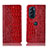 Custodia Portafoglio In Pelle Cover con Supporto H08P per Motorola Moto Edge X30 5G Rosso