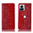 Custodia Portafoglio In Pelle Cover con Supporto H08P per Motorola Moto Edge X30 Pro 5G Rosso