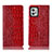 Custodia Portafoglio In Pelle Cover con Supporto H08P per Motorola Moto G32 Rosso