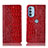 Custodia Portafoglio In Pelle Cover con Supporto H08P per Motorola Moto G41 Rosso