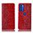 Custodia Portafoglio In Pelle Cover con Supporto H08P per Motorola Moto G51 5G Rosso