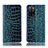 Custodia Portafoglio In Pelle Cover con Supporto H08P per Oppo A55 5G Blu