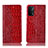 Custodia Portafoglio In Pelle Cover con Supporto H08P per Oppo A74 5G Rosso