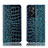 Custodia Portafoglio In Pelle Cover con Supporto H08P per Oppo A76 Marrone Chiaro