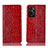 Custodia Portafoglio In Pelle Cover con Supporto H08P per Oppo A76 Rosso
