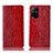 Custodia Portafoglio In Pelle Cover con Supporto H08P per Oppo F19 Pro+ Plus 5G Rosso