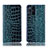 Custodia Portafoglio In Pelle Cover con Supporto H08P per Oppo Find X3 5G Blu