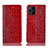 Custodia Portafoglio In Pelle Cover con Supporto H08P per Oppo Find X3 5G Rosso