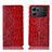 Custodia Portafoglio In Pelle Cover con Supporto H08P per Oppo K10 5G Rosso