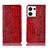 Custodia Portafoglio In Pelle Cover con Supporto H08P per Oppo Reno8 5G Rosso