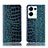 Custodia Portafoglio In Pelle Cover con Supporto H08P per Oppo Reno8 Pro 5G Blu