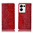 Custodia Portafoglio In Pelle Cover con Supporto H08P per Oppo Reno9 Pro+ Plus 5G Rosso