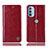 Custodia Portafoglio In Pelle Cover con Supporto H09P per Motorola Moto G31 Rosso