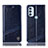 Custodia Portafoglio In Pelle Cover con Supporto H09P per Motorola Moto G71 5G Blu