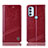 Custodia Portafoglio In Pelle Cover con Supporto H09P per Motorola Moto G71 5G Rosso