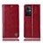 Custodia Portafoglio In Pelle Cover con Supporto H09P per OnePlus Nord N20 5G Rosso