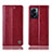 Custodia Portafoglio In Pelle Cover con Supporto H09P per OnePlus Nord N300 5G Rosso