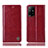 Custodia Portafoglio In Pelle Cover con Supporto H09P per Oppo A94 5G Rosso