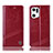 Custodia Portafoglio In Pelle Cover con Supporto H09P per Oppo Find X5 5G Rosso