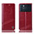 Custodia Portafoglio In Pelle Cover con Supporto H09P per Oppo K9 Pro 5G Rosso