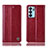 Custodia Portafoglio In Pelle Cover con Supporto H09P per Oppo Reno6 5G Rosso