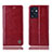 Custodia Portafoglio In Pelle Cover con Supporto H09P per Oppo Reno7 SE 5G Rosso