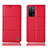 Custodia Portafoglio In Pelle Cover con Supporto H10P per Oppo A55 5G Rosso