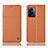 Custodia Portafoglio In Pelle Cover con Supporto H10P per Oppo A56S 5G Arancione