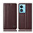 Custodia Portafoglio In Pelle Cover con Supporto H10P per Oppo A58x 5G Marrone