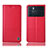Custodia Portafoglio In Pelle Cover con Supporto H10P per Oppo K9 Pro 5G Rosso