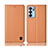 Custodia Portafoglio In Pelle Cover con Supporto H10P per Oppo Reno6 5G Arancione