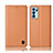 Custodia Portafoglio In Pelle Cover con Supporto H10P per Oppo Reno6 Pro 5G India Arancione