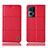 Custodia Portafoglio In Pelle Cover con Supporto H10P per Oppo Reno7 Pro 5G Rosso