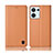 Custodia Portafoglio In Pelle Cover con Supporto H10P per Oppo Reno8 5G Arancione