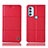 Custodia Portafoglio In Pelle Cover con Supporto H11P per Motorola Moto G71 5G Rosso