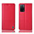 Custodia Portafoglio In Pelle Cover con Supporto H11P per Oppo A55 5G Rosso