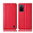 Custodia Portafoglio In Pelle Cover con Supporto H11P per Oppo A55S 5G Rosso