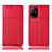 Custodia Portafoglio In Pelle Cover con Supporto H11P per Oppo F19 Pro+ Plus 5G Rosso