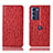 Custodia Portafoglio In Pelle Cover con Supporto H15P per Motorola Moto Edge S30 5G Rosso