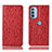 Custodia Portafoglio In Pelle Cover con Supporto H15P per Motorola Moto G31 Rosso