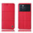 Custodia Portafoglio In Pelle Cover con Supporto H15P per Oppo K9 Pro 5G Rosso