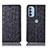 Custodia Portafoglio In Pelle Cover con Supporto H16P per Motorola Moto G31 Nero